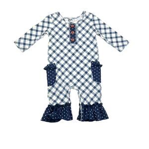 Swoon Baby Blue Nantucket Romper